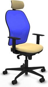 Sedia da ufficio con poggiatesta Piqueras y Crespo 1D036N2 Crema