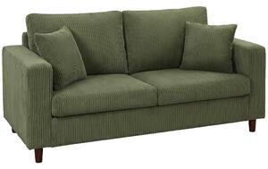 DecHome Divano 2 Posti Modeno in Velluto a Coste Dimensioni 170x80x82 cm colore Verde