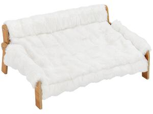 AllMyPets Divanetto per Cani e Gatti Rialzato in Peluche Copertura Rimovibile Piedini Antiscivolo 70x47x30 cm colore Bianco