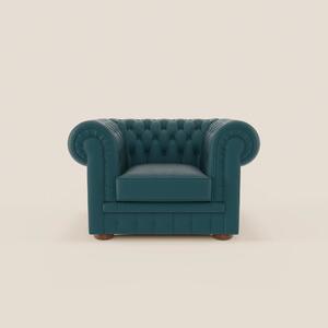 Chester Poltrona in vera pelle spessorata con capitonné artigianale