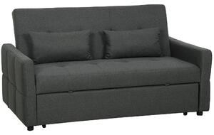 DecHome Divano Letto Clic-Clac 2 Posti Moderno in Tessuto Dimensioni 160x85x85 cm colore Grigio Scuro