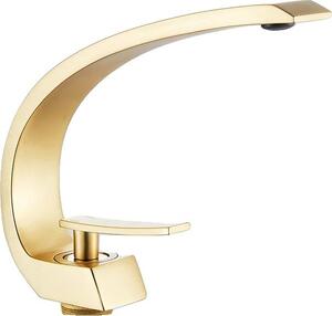 Rubinetto per lavabo, a soffitto, monocomando, oro spazzolato