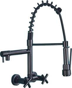 Rubinetto da cucina, doccetta estraibile, rotazione a 360 gradi, nero opaco - 15 cm