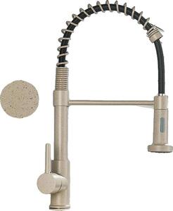 Rubinetto da cucina, nero opaco, comando monocomando, beige con pois