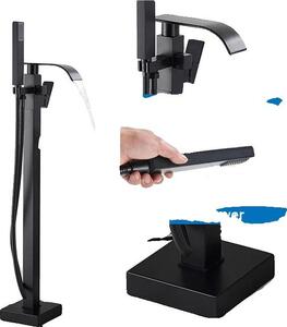 Bagno Miscelatore vasca, doccetta, miscelatore acqua calda-fredda, nero opaco