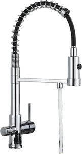 Rubinetto da cucina, acqua filtrata, doppia maniglia, cromato