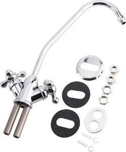 1/4" in lega di zinco rubinetto da cucina a doppia testa cromo osmosi inversa RO filtro acqua potabile