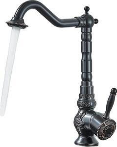 Rubinetto lavabo retrò in bronzo nero, comando monocomando, girevole a 360°, bronzo nero Tall-B