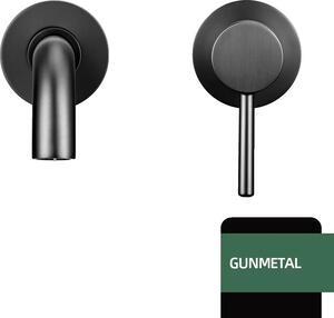 Rubinetto per lavabo, montaggio a parete, comando monocomando, Gunmetal-210