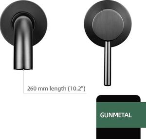 Rubinetto per lavabo, montaggio a parete, comando monocomando, Gunmetal-260