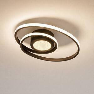 Plafoniera a LED Thalina Lindby, dimmerabile, Nero, Soggiorno / Sala da pranzo, Metallo, Moderno, Plafoniera LED
