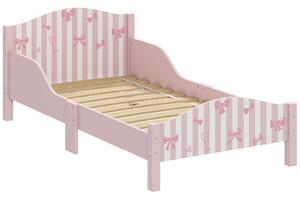 DecHome Letto Montessori per Bambini 3-6 Anni 146x76.5cm Sponde Anti-Caduta Forma di Fiocco per Cameretta colore Rosa