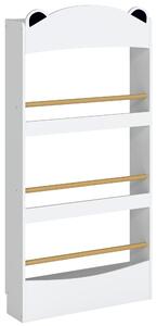 DecHome Libreria Montessoriana per Bambini 3-8 Anni a Forma di Orso con 4 Ripiani in Legno 50x15x97 cm colore Bianco