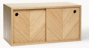 Credenza da parete in legno di quercia con motivo spina di pesce Herringbone