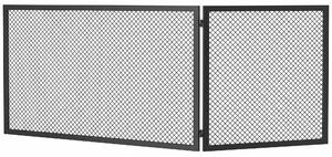 DecHome Parascintille Camino Pieghevole a 2 Pannelli in Metallo Verniciato 140x1x50 cm colore Nero