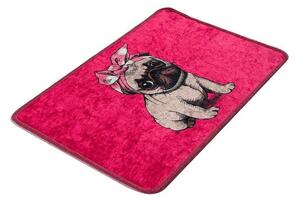 Tappetino per il bagno rosa 40x60 cm Pink Pug – Foutastic