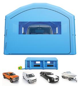 Cabina di verniciatura gonfiabile, tenda per verniciatura - cabina di verniciatura 10 x 6 x 4 m - Dotata di ventilatori da 950 W e 1100 W - Con sistema di filtraggio - Con area spogliatoio - Adatta per auto e pick-up - Portatile, colore blu