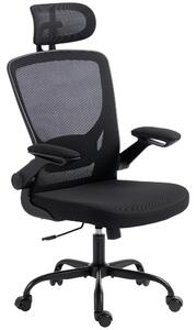 Icon Space Sedia da Ufficio Ergonomica in Rete con Supporto Lombare Poggiatesta e Altezza Regolabile Dondolo colore Nero