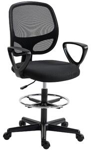 Icon Space Sedia da Ufficio Ergonomica in Rete Traspirante con Anello Poggiapiedi e Altezza Regolabile colore Nero
