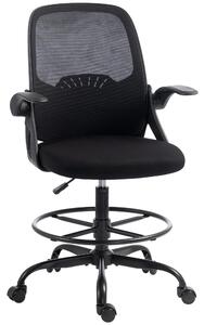 Icon Space Sedia da Ufficio Ergonomica con Supporto Lombare Poggiapiedi e Braccioli Ribaltabili colore Nero