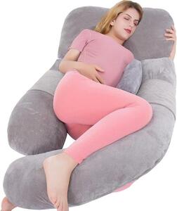 Grande cuscino a forma di U, grigio, 153 cm