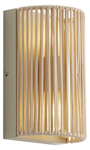 Lampada da parete Japandi beige con corda IP44 - Jayla