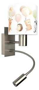Brilagi - Lampada LED flessibile BOBO 1xE27/25W/230V + LED/3W con finiture cromo/bianco/motivo animali