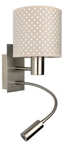 Brilagi - Lampada LED flessibile BOBO 1xE27/25W/230V + LED/3W, finitura cromata/beige a pois