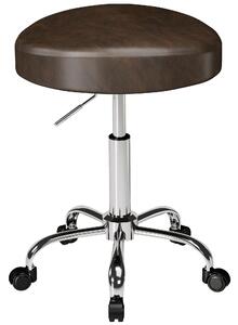 Icon Space Sgabello con Ruote Altezza Regolabile in Ecopelle 39x34.5x52-67.5 cm colore Marrone