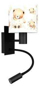Brilagi - Lampada LED flessibile BOBO 1xE27/25W/230V + LED/3W nero/bianco/orsetti