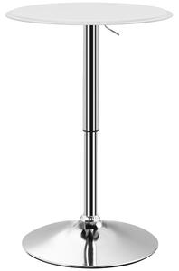 HOMCOM Tavolo da Bar con Altezza Regolabile, Girevole 360°, con Base Rotonda, Ø63x67-93 cm, Bianco | Aosom Italy