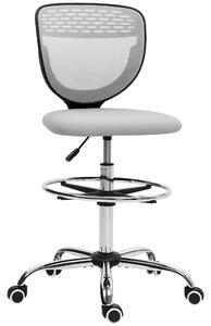 Vinsetto Sedia da ufficio Ergonomica in Rete con poggiapiedi regolabile, 59x59x106-126 cm, Grigio | Aosom Italy