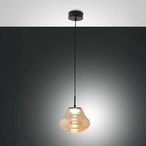 Fabas Luce Lampada a sospensione in vetro Deva, dimmerabile, Crema / Ambra, Soggiorno / Sala da pranzo, Vetro, Moderno, Lampada a sospensione