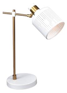 Lampada da tavolo Alberta oro bianco E27 1x MAX 9W L:26cm H:42,5cm con cavo interruttore