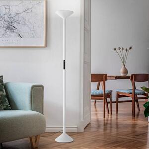 Fabas Luce Lampada da terra con luce lettura Tratto, dimmerabile, Bianco / Opale, Soggiorno / Sala da pranzo, Metallo, Moderno, Lampada LED da terra