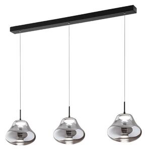 Fabas Luce Lampada a sospensione in vetro Deva, dimmerabile, Alluminio / Grigio / Zincato, Soggiorno / Sala da pranzo, Vetro, Moderno, Lampada a sospensione