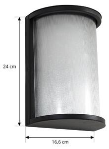 Lindby applique da esterni LED Calvik, nero, scanalato, IP44