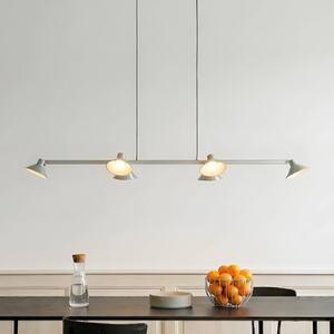 Lucande Lampada LED a sospensione Steve, alluminio, 113 cm, 6 luci, Steve Lucande, dimmerabile, Alluminio / Grigio / Zincato, Soggiorno / Sala da pranzo, Metallo, Moderno
