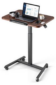 Scrivania regolabile in altezza - Scrivania computer regolabile in altezza per lavoro in piedi o seduti - 65x48x76-110,2 cm - Inclinazione regolabile da 0 a 90° - Capacità di carico: 15 kg - Con rotelle e freno - Ideale per l'ufficio domestico