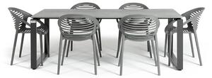 Set di mobili da giardino grigi con 6 sedie Joanna Strong - Le Bonom