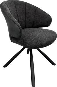 Brezo 1AS, sedia, struttura nera opaca, girevole, rotonda, rivestimento grigio scuro