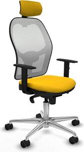Sedia da ufficio con poggiatesta Piqueras y Crespo 1D086N2 Giallo