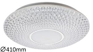 Plafoniera LED Coralia metallo trasparente/bianco/cromo Ø41cm Temperatura di colore regolabile, dimmerabile, funzione di temporizzazione, con telecomando