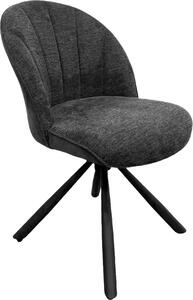 Brezo 1S, sedia, struttura nera opaca, girevole, rotonda, rivestimento grigio scuro