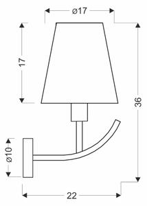 Applique VITORIA 1xE14/40W/230V gialla/ottone