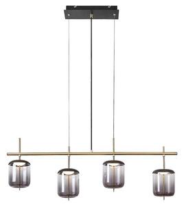 Lampada a sospensione Delice LED 24W nero, bronzo, vetro fumé LED