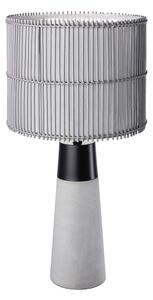 Lampada da tavolo, metallo, nero opaco, bambù, cemento, grigio