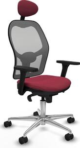 Sedia da ufficio con poggiatesta Jorquera Piqueras y Crespo 3D086N1 Rosso granato