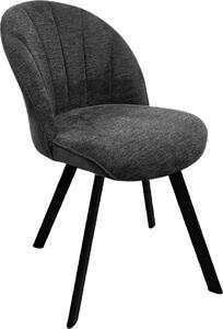 Brezo 1S, sedia, struttura nera opaca, rigida, ovale, rivestimento grigio scuro