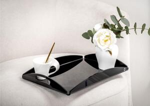 Vassoio rettangolare da portata Piccolo Dimensioni 32,5x22,5x h 4 cm, spessore 6 mm adatto a servire Bicchieri, Tazzine colore nero lucido